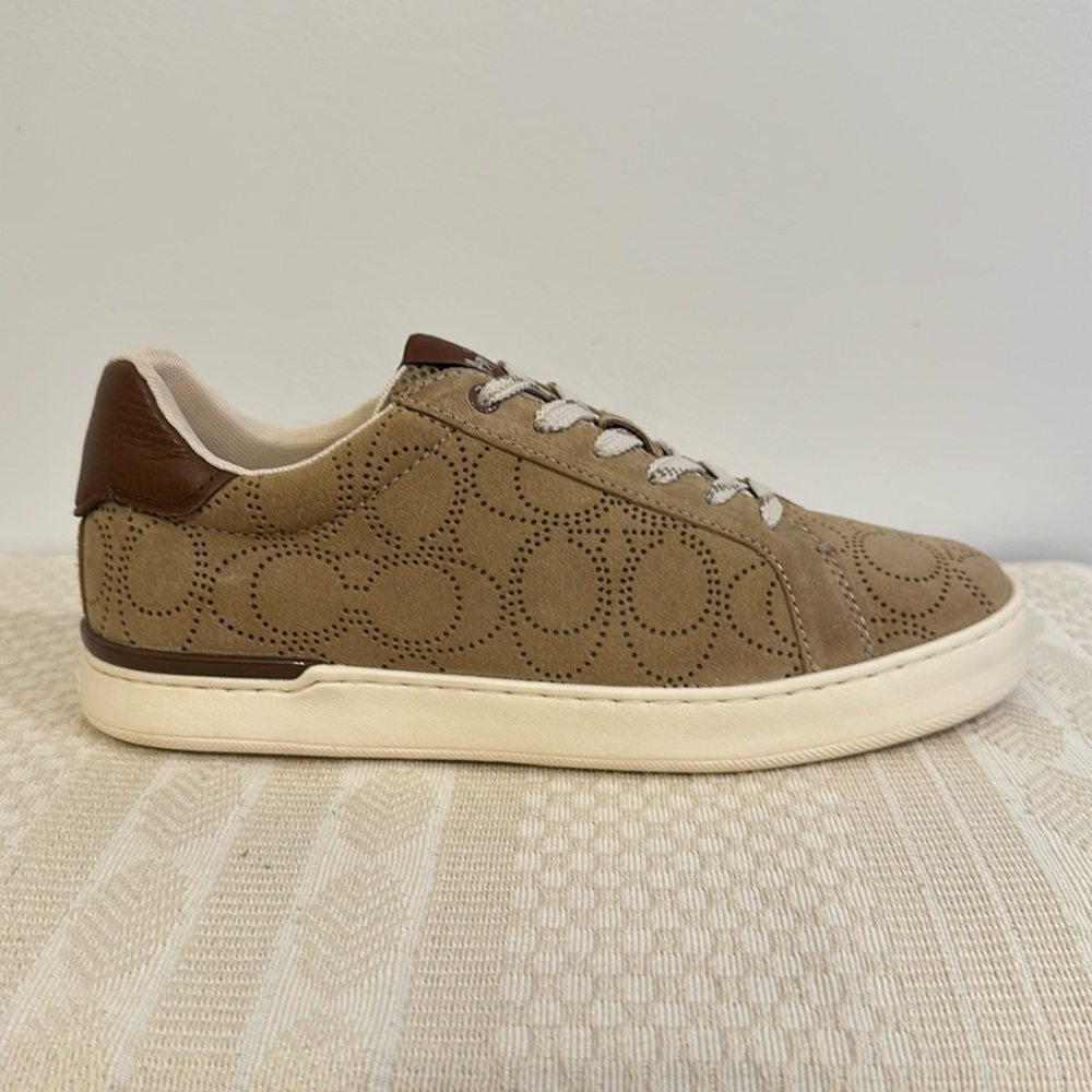 Coach Clip Perforated Low Top Signature Men’s Sneaker - Oat